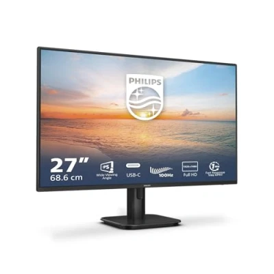 Image de Philips 27E1N1300A Moniteur FHD 27 Pouces, 100 Hz, IPS, 1 ms, Alimentation USB C, Haut parleurs, Mode LowBlue, FlickerFree (1920 x 1080, 250 CD/m², HDMI 1.4 / C) Noir