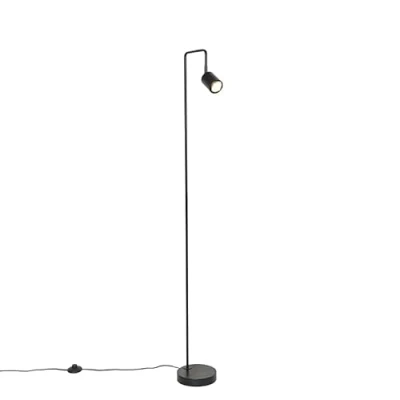 Image de Qazqa java Lampadaire 1 lumière H 145 cm Noir Moderne éclairage intérieur Salon I Chambre Cuisine Salle à manger