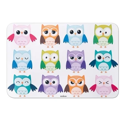 Image de Excelsa Set de Table Chouette 43 x 28,5 cm polypropylène Multicolore
