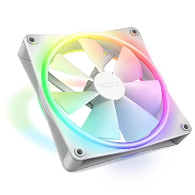 Image de NZXT F140 RGB Duo RF D14SF W1 Ventilateur double LED de 140 mm 20 configurables individuellement Airflow et pression statique équilibrées Commande PWM Blanc