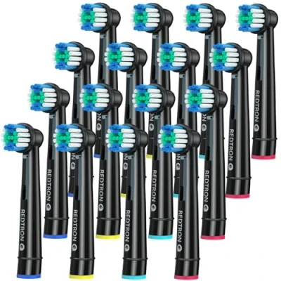 Image de REDTRON têtes de brosses rechange pour Oral B (16 pièces), à dents électriques un nettoyage précision Pro1000 Pro3000 Pro5000 Pro7000 et plus