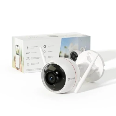 Image de EZVIZ C3W Pro 4MP Caméra Surveillance WiFi Extérieur avec 30m Vision Nocturne en Couleur, Alarme Sirène, Détection de Forme Humaine par IA, IP67 Etanche Alexa Compatible Audio Bidirectionnel H.265