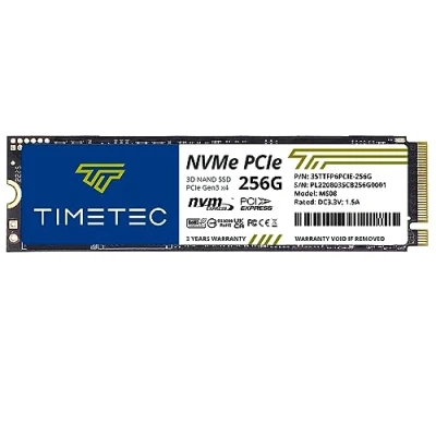 Image de Timetec 256Go SSD NVMe PCIe Gen3x4 8 GB/s M.2 2280 3D NAND TLC 350 ToW Cache SLC Haute Performance Vitesse de Lecture/écriture jusqu&#039;à 2000/1600 Mo/s Disque Interne pour PC Portable et Bureau