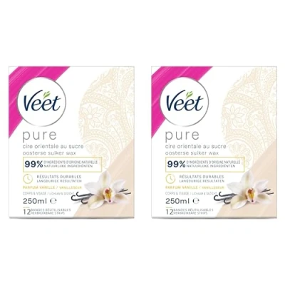 Image de Veet Pot de cire orientale chaude, formule douce aux huiles essentielles Lot 2 x 250 ml
