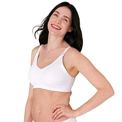 Image de Medela Soutien gorge d’allaitement et d’expression 3 en 1, Respirant léger pour un confort optimal pendant l’allaitement ou l’expression Blanc L