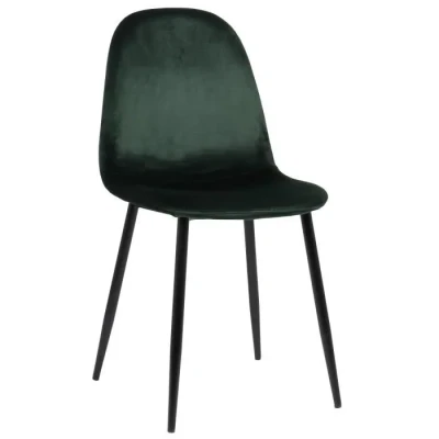 Image de CLP Chaise De Salle A Manger Napier en Similicuir Tissu Ou Velours I avec Surface D&#039;assise Matelassée Pieds Metal Charge Max.150 Kg, Couleur:Vert, Matériel:Velours