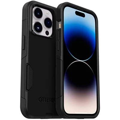 Image de Otterbox Commuter Coque pour iPhone 14 Pro, Antichoc, anti chute, protection, supporte 3 x plus de chutes que la norme militaire, antimicrobien, Noir, Livré sans emballage