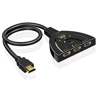 Image de Eono Switch HDMI 4K, 3 Entrée 1 Sorties Commutateur Splitter Hub Compatible avec PS5 PS4 Xbox Blu Ray PC DVD TV Box