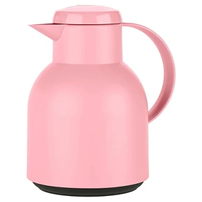 Image de Emsa Samba F40103 Pichet isotherme en plastique avec fermeture Quick Press 100% étanche 12 h chaud et 24 froid Rose poudré