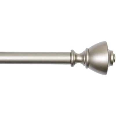 Image de Amazon Basics Tringle à rideau 2,54 cm avec embouts en forme de vase, 91 183 cm, Nickel