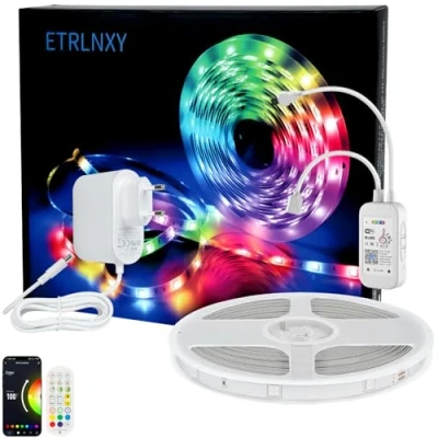 Image de Alexa Ruban LED 15m, WiFi Bande RGB Fonctionnant avec Google Assistant, Contrôle tuya App Intelligente, DIY Scènes Mode,Synchronisation Musicale,Smart Lumières pour Chambre,Fête,Cuisine