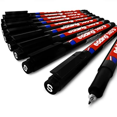 Image de Edding 140S Lot de 10 stylos indélébiles Pointe superfine 0,3 mm Noir