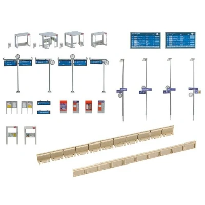 Image de Faller 120240 Bus Shelter w/Platform Ho Scale Building Kit Construction, F120240, Gris, Taille Unique