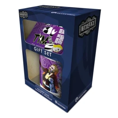 Image de Pyramid International Beetlejuice Coffret cadeau avec tasse, dessous de verre et porte clés « The Ghost with Most » Tasse 312 ml Excellent objet collection pour les fans Taille unique