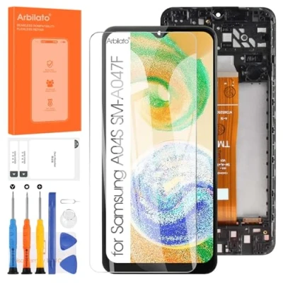 Image de Arbilato Écran pour Samsung Galaxy A04s ecran de Remplacement SM A047F LCD A047F/DS pièces réparation d’Assemblage Digitizer Tactile (Noir avec Cadre, 6,5 &quot;)