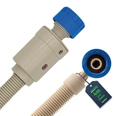 Image de rep:labs Aquastop Tuyau d&#039;alimentation de sécurité universel pour machines à laver et lave vaisselle avec raccord 3/4 4 m
