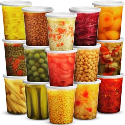 Image de JoyServe Récipients pour aliments de charcuterie 32 oz avec couvercles (36 ensembles) Contenants hermétiques la préparation repas à emporter 36 couvercles, sans BPA