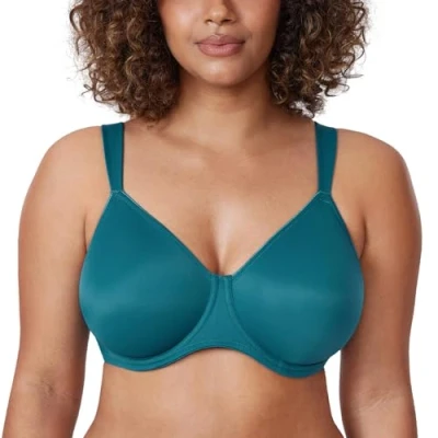 Image de DELIMIRA Femme Soutien Gorge Minimiseur Grande Taille avec Armature Maintien Tasse Lisse Boréalis Vert 125C