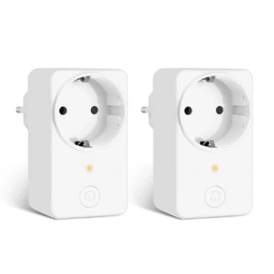 Image de LoraTap Lot de 2 Prise Connectée WiFi Alexa Sans Fil, 3680W 16A, Compteur Consommation, Commutateur Intelligent, Commande à Distance, Compatible avec Google Home