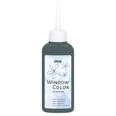 Image de KREUL 42771 Window Color peinture de contour, gris 80 ml, pour une meilleure délimitation des motifs, les surfaces lisses comme le verre, miroirs et carreaux