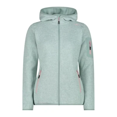 Image de CMP Veste en Knit Tech pour Femme avec Capuche Fixe, Jade Blanc, 56