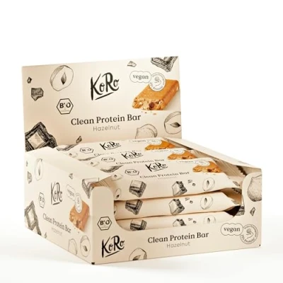 Image de KoRo Barre protéinée vegan à la noisette bio 12 x 60 g