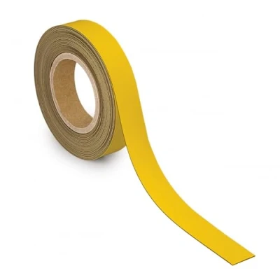 Image de MAUL Bande de marquage 30mm x 1mm inscriptible avec dos magnétique Utilisable dans le bureau, l&#039;atelier, l&#039;entrepôt et la cuisine Découpable individuellement Longueur 10m Jaune