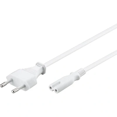 Image de Cordon secteur universel Blanc Pour magnétophones et magnétoscopes 2.5A 1.5m