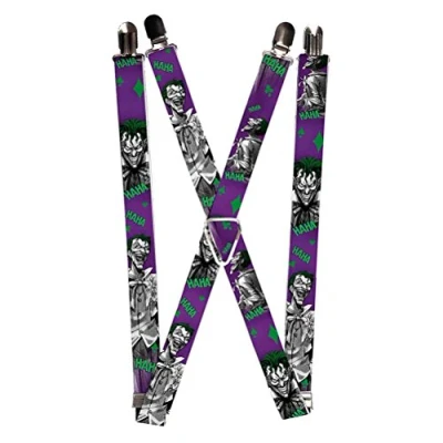 Image de Buckle Down Bretelles Joker Rire Poses Haha Violet/Vert/Noir/Wh Jarretelles, Multicolore, Taille Unique Homme