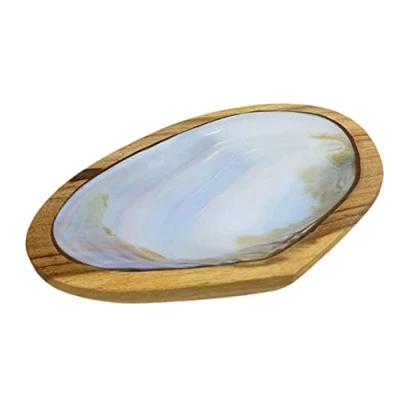 Image de Coco Papaya Vide Poche en Bois et Nacre d&#039;ormeau 20cm
