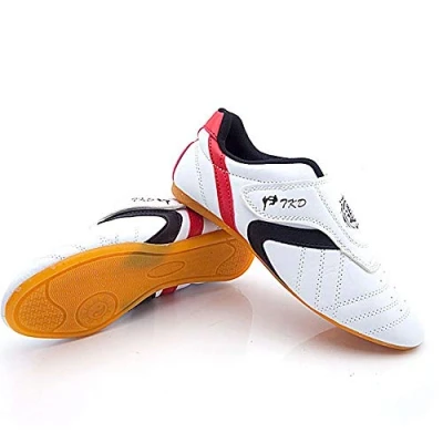Image de MENG Chaussures de Taekwondo Arts Martiaux Sports pour Taï Chi Kong Fu Boxe Karaté Entraînement Unisexe Hommes Femmes (Color : White, Size 45)