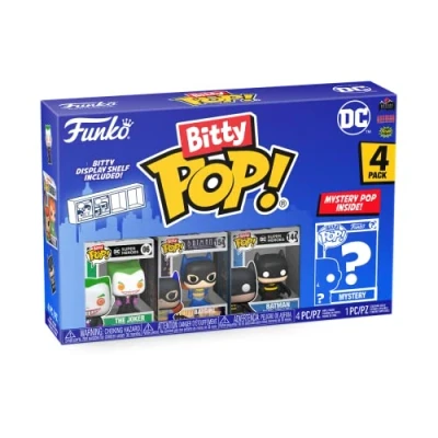 Image de Funko Bitty POP! DC Batman, Batgirl, The Joker Et Une Mini figurine Mystère En Surprise 2.2 Cm Comics Collectionnable Étagère Empilable Incluse Idée De Cadeau Décoration Gâteaux