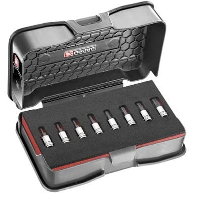 Image de FACOM Coffret de 8 Embouts Ogv Grip 6 Pans 1/4 Usinage Grande Précision RTM.J8MGRPPB
