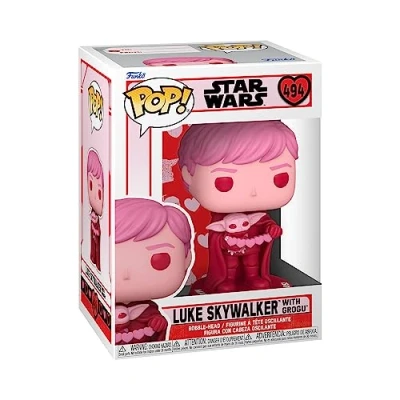 Image de Funko Pop! Star Wars: Valentines Luke Skywalker &amp; Grogu (The Child, Baby Yoda) (Grogu Yoda), The Mandalorian Figurine en Vinyle à Collectionner