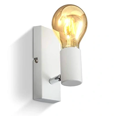 Image de B.K.Licht Applique murale, luminaire vintage, spot mural design rétro, orientable &amp; pivotant, douille E27, 60 Watt max, ampoule non fournie, éclairage intérieur salon, salle à manger, couloir