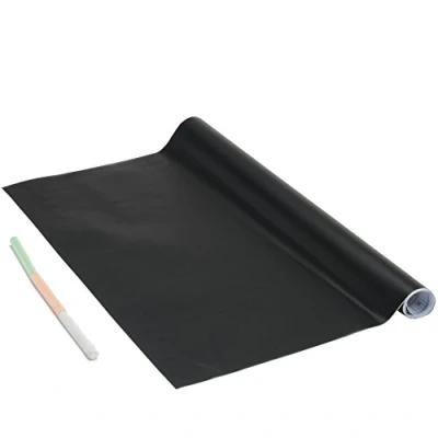 Image de Venilia Film pour Tableau Noir autocollant avec 3 craies de craie Autoadhésif 45cm x 1,5m, Épaisseur 150μ Feuille papier sans phtalates Fabriqué en UE