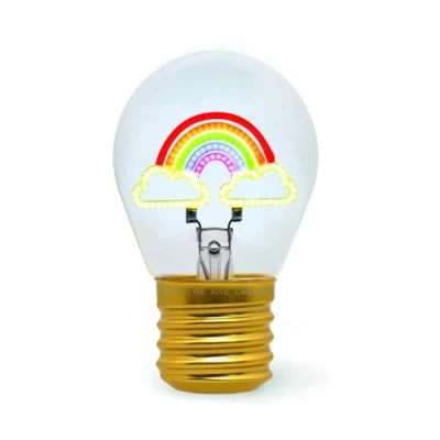 Image de Legami Lampe de table en forme d&#039;ampoule, rechargeable avec câble USB, sans fil, fiction thème Rainbow, 6,8 x 10,3 cm