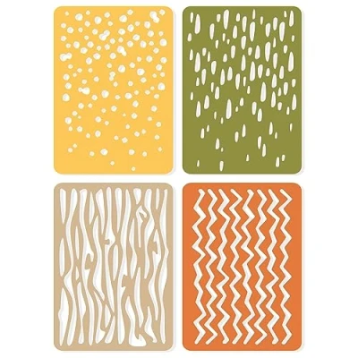 Image de Set de Matrices Sizzix Thinlits, paquet 4, Infinite Doodles #2 666524 découpe en métal très fines pour le scrapbooking, gaufrage, la journalisation