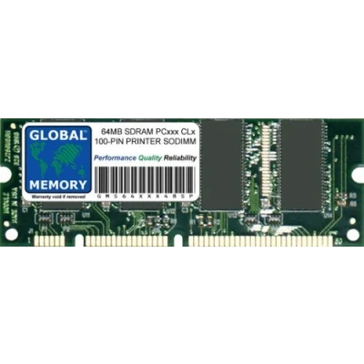 Image de 64Mo 100 pin sdram sodimm MÉMOIRE POUR IMPRIMANTES (P/N A0360950 , C7846A, C3913A Q1887A, C9680A MD 64 16H0058 ML 00MC/XAA)