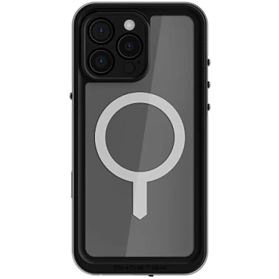 Image de Ghostek Coque nautique fine étanche pour iPhone 16 Pro Max Protection d&#039;écran et d&#039;objectif d&#039;appareil photo intégrée, compatible avec les accessoires Apple MagSafe conçus