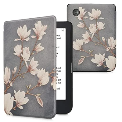 Image de kwmobile Étui Compatible avec Kobo Clara 2E Coque à Rabat magnétique Tablette eReader Similicuir Taupe Blanc Bleu Gris