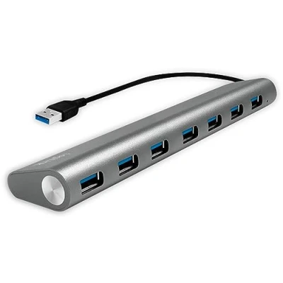 Image de LogiLink UA0308, USB 3.0 (3.1 Gen 1) Type A, 5000 Mbit s, Gris, Noir, Aluminium