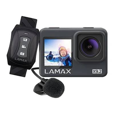Image de Lamax X9.2 Caméra sport 4K, Stabilisation dimage, double écran, protégé contre les projections deau, écran tactile,