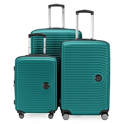 Image de Hauptstadtkoffer Mitte Lot de 3 Valises Valise Bagage à Main 55 Cm, Moyenne 68 Cm + Grande Voyage 77 Coque Rigide ABS, TSA, Turquoise