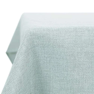 Image de Deconovo Nappe Effet Lin Rectangulaire Imperméable pour Table Salle à Manger la 150x240cm Bleu Clair