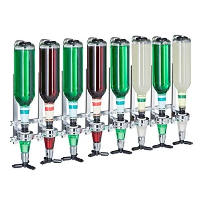 Image de Relaxdays 10025721 doseur, Mural, Dosage 3 cl pour 6 Bouteilles, Accessoire Bar, H x L P : 73 36 11 cm, argenté