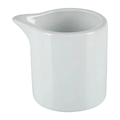 Image de Olympia Pot à lait , 57 ml/2 oz (lot de 6), porcelaine blanche, Pichets bord droit idéaux pour le lait, la crème, les sauces, Passent au lave vaisselle, micro ondes, CB704