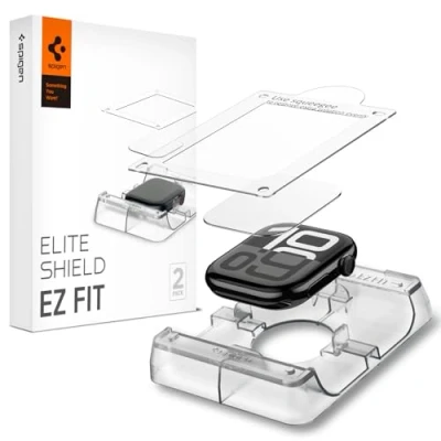 Image de Spigen Eliteshield EZ Fit Protection Écran pour Apple Watch 10 46mm, 2 Pièces, Kit d&#039;installation fourni, Ultra Claire, Résistant aux Rayures, Compatible avec Les Coques