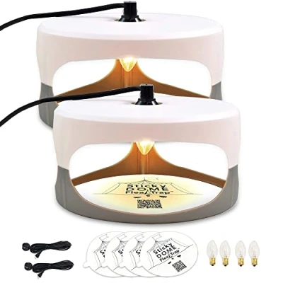 Image de ASPECTEK Piège à Puces 2 Pack avec 4 Ampoules et Disques Adhésifs Solution Efficace Anti pour la Maison, Idéal Détection des Punaises de Lit