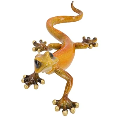Image de AB Tools Grande statue de lézard gecko jaune moucheté en résine
